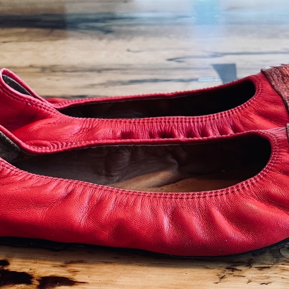 LANVIN PARIS red leather ballet flats Cap Toe US 8M Italy made Authenticated - Picture 5 of 10